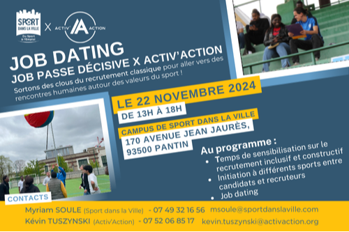 [𝗝𝗢𝗕𝗗𝗔𝗧𝗜𝗡𝗚 - Passe Décisive - Sport dans la ville x ActivAction ]