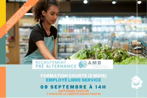 Recrutement EMPLOYÉ.E LIBRE SERVICE_Formation pré alternance 2 mois
